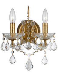 Filmore 2 Light Wall Mount in Antique Gold.